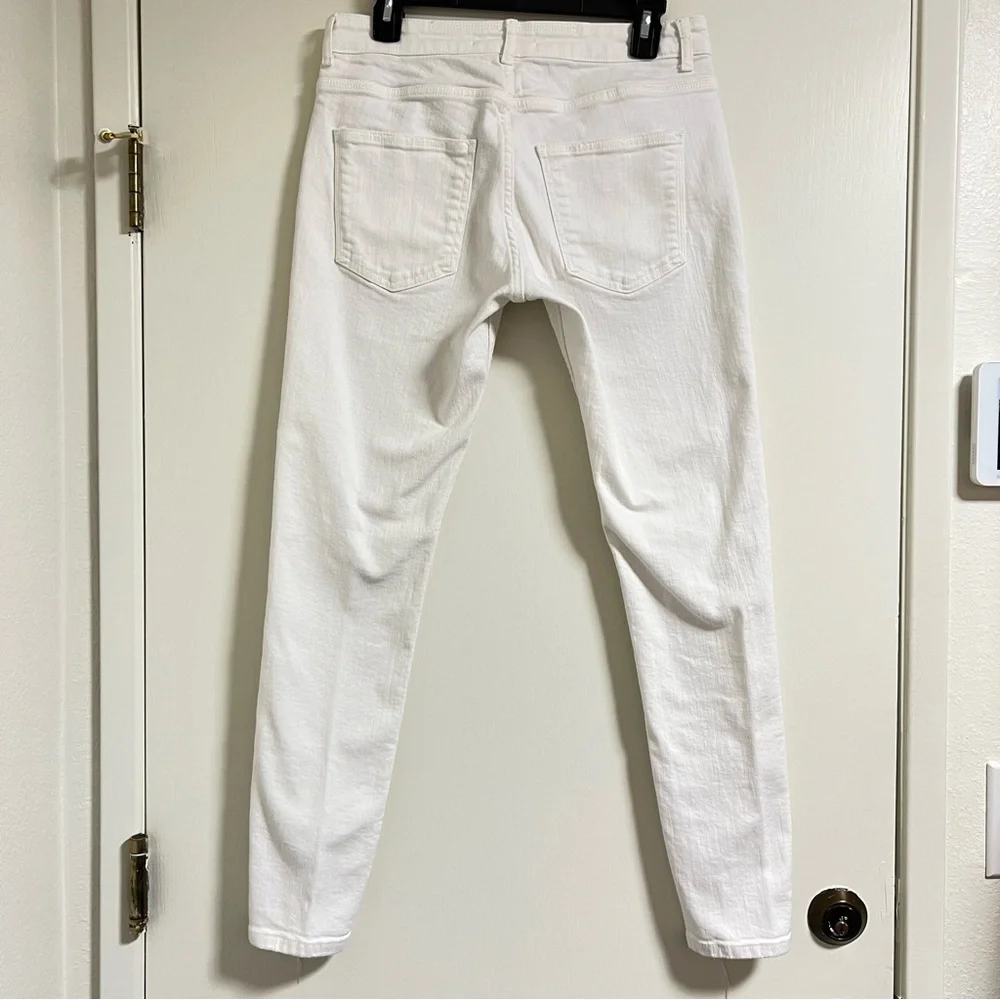 Zara Men's Distressed Ripped Skinny Jeans White 31x30